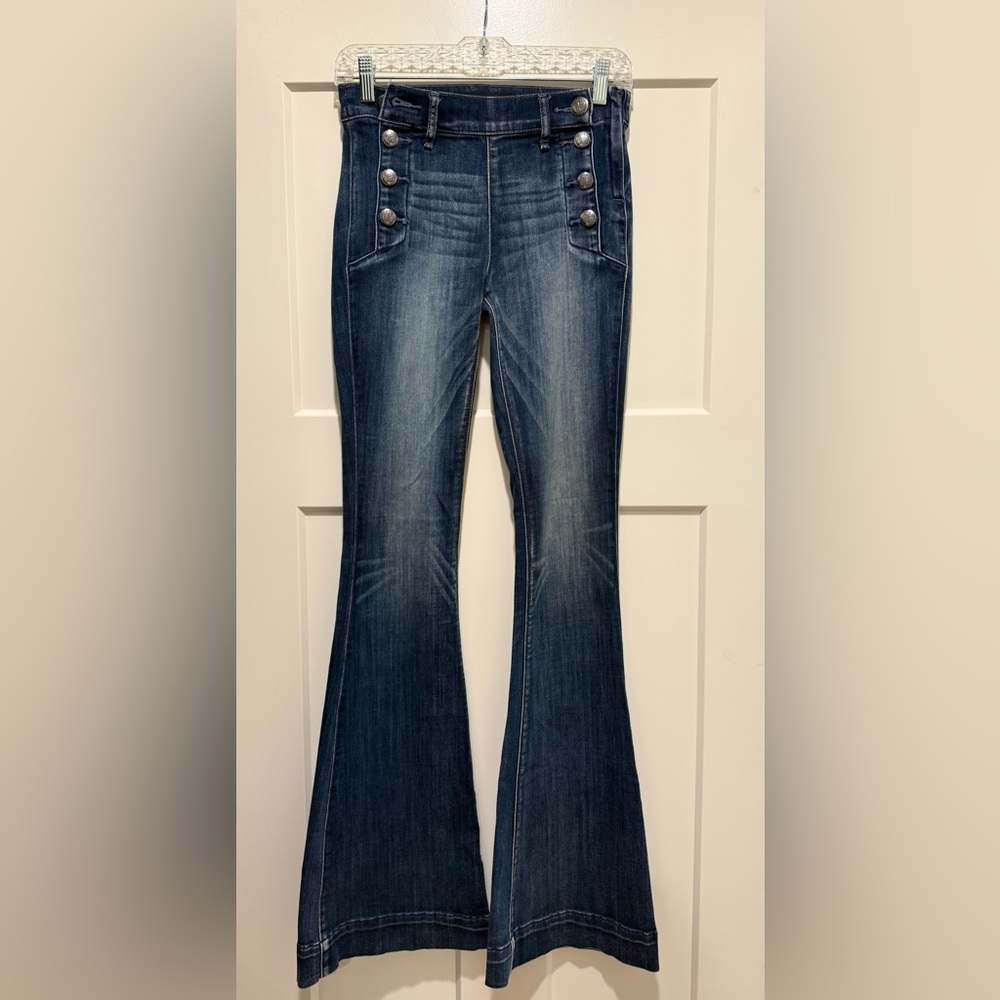 NWOT Express Dark Blue Denim Flare Jeans